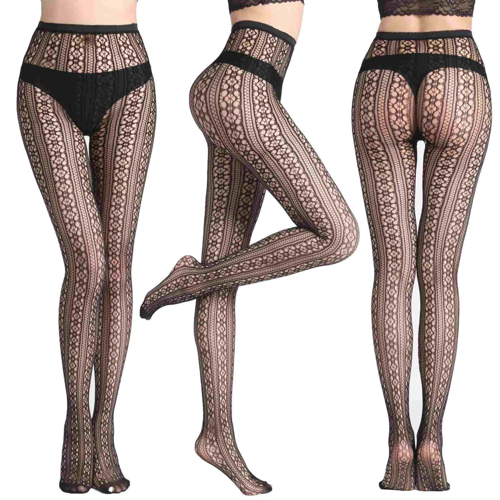 Pantyhose Womens Sexy Suspender Garter Stockings Patterned Thigh High Tights Black Fishnet Pantyhose Sexy Lingerie