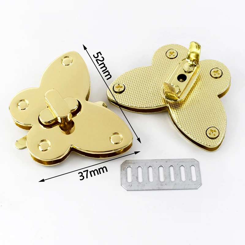 Meetee E6-7 37*52mm Alloy DIY Turn Lock Closure Hook Handmade Hardware Kits for Purses Handbags Leather Bags