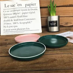 Eco-friendly cheap price ceramic round color glazed ceramic flat plate in stock