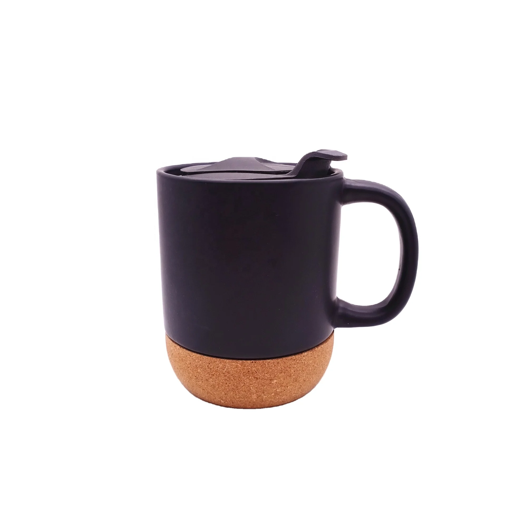 matte black Wholesale 450Ml Coffee Mug ceramic coffee cup with cork base