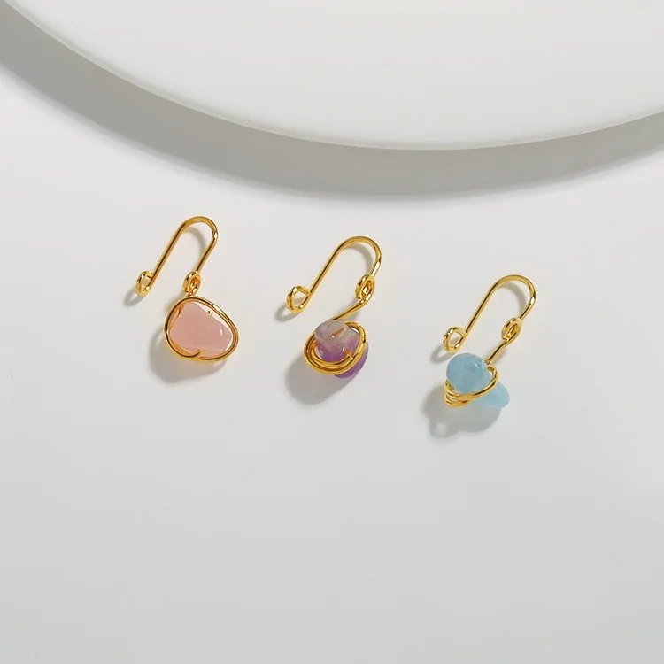 Позолоченные цветные хирургическая сталь Кристалл Камень нос манжеты серьги-гвоздики кольцо, бижутерия для пирсинга