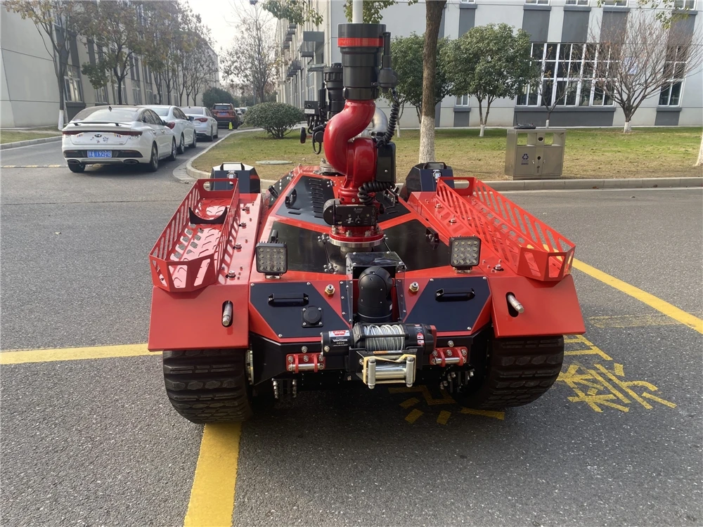 Manufacturer Price Double Monitors Remote Control High-Range Firefighting Robot For Fire Rescue