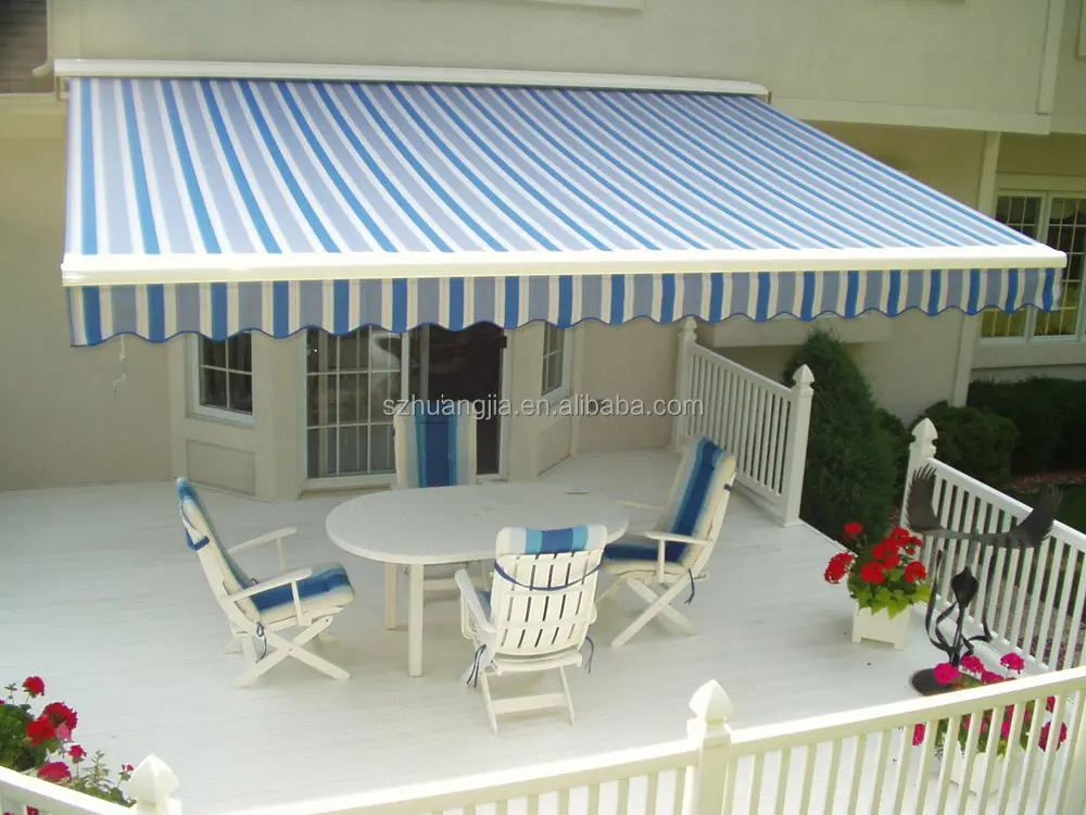 Roller Tube Retractable Mechanism Foldable Polycarbonate/Acrylic/Ousea Fabric Awning