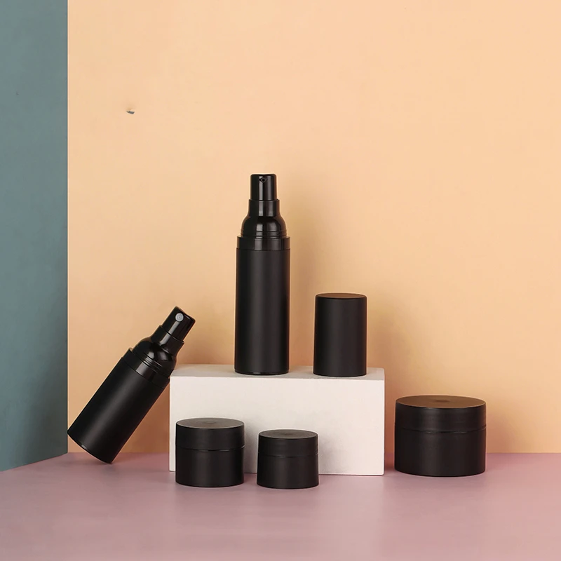 15ml 30ml 50ml PET Matte Black Plastic Diy makeup Airless Lotion Spray Bottle