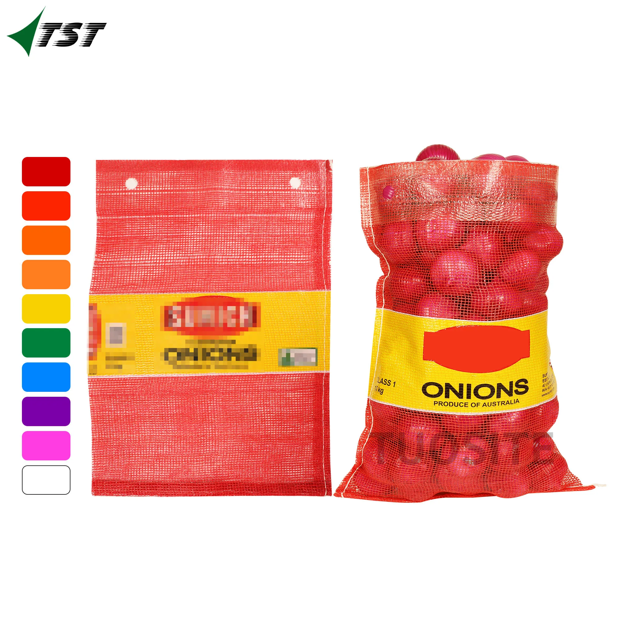 PP Sewing Mesh Bag with Logo  Printing Vegetable Woven Mesh Bag