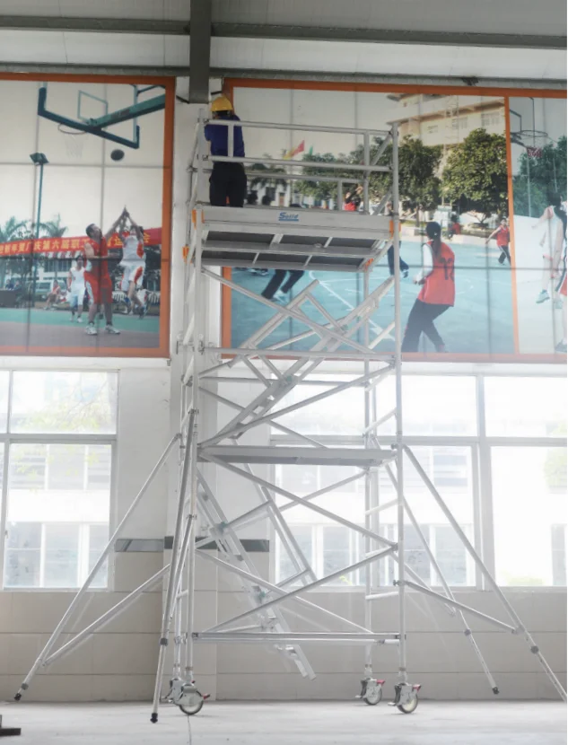 Manufacturer fast moving double width mobile scaffold aluminium for wholesaler