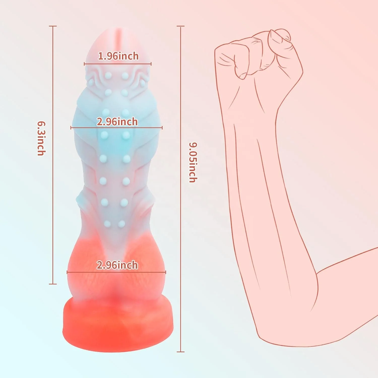 Fantasy Knot Dildo Adult Sex Toys 9 inch Huge Thick Dildo Monster Dildos with 7 Vibration Modes Anal Sex Toys for Men Women