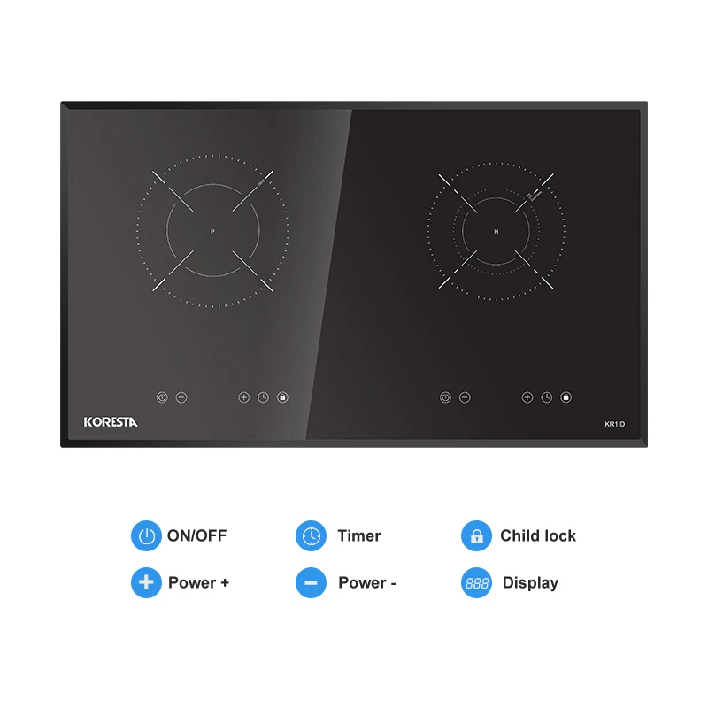 Supplier 2 Burner Built-in Digital  Cooktop 304 Stainless Steel Touch Cooker Induction Cooktops