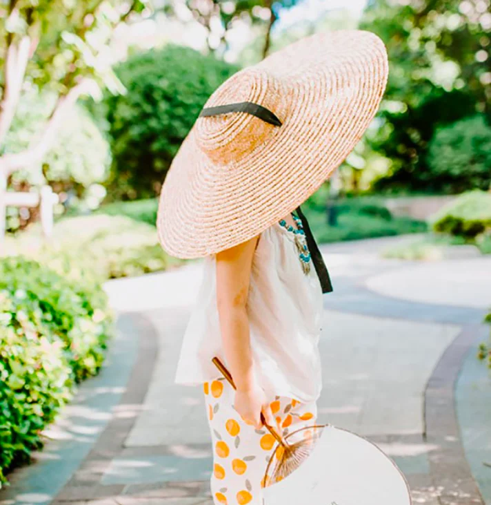 Summer ins wind sunshade beach flat top big brimmed straw hat