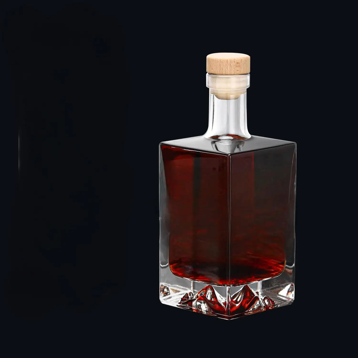 high quality wine sake glass alcoholic beverage bottle glass cork sealed tequila wine bottle