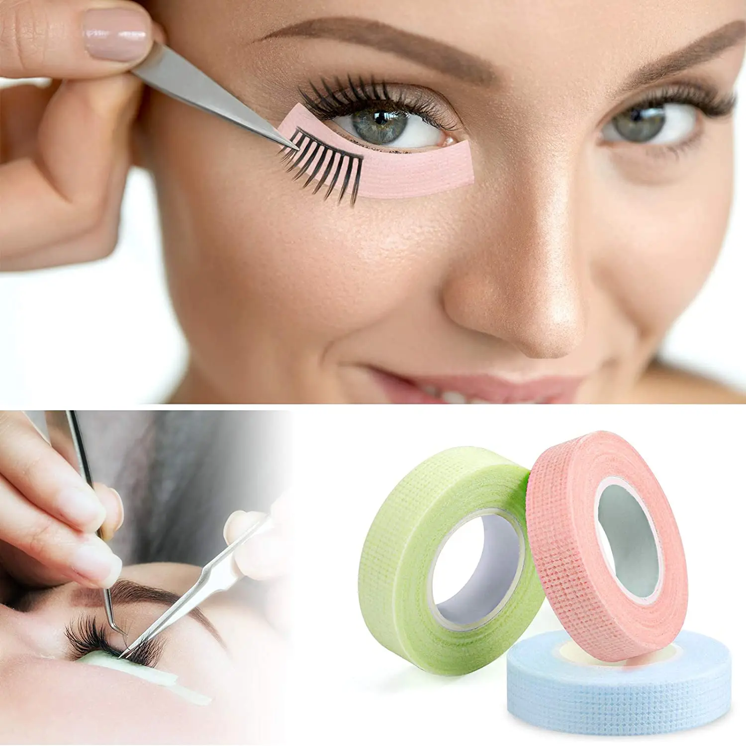 Eyelash Tape Adhesive Fabric Lash Tapes for Eyelash Extension Supply Breathable Micropore Fabric Medical Tape Under Eye