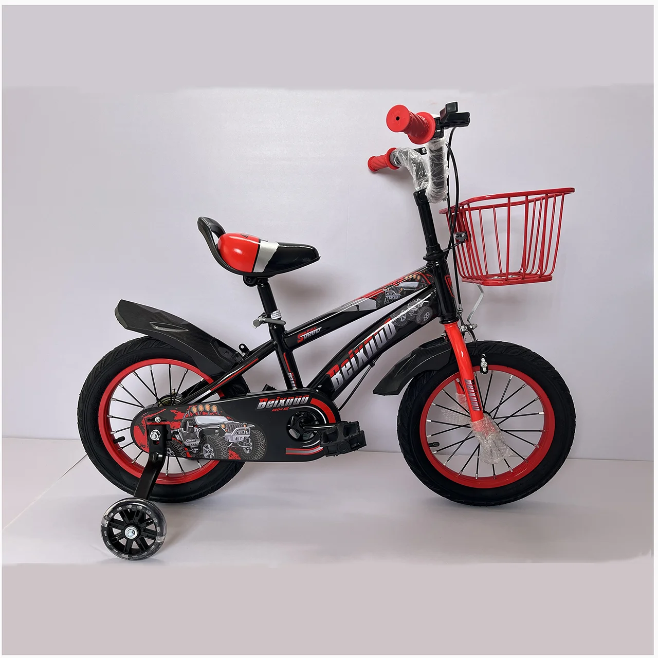 16inch steel frame kids bike with pu training flash wheels for 4-12 years old child wholesale children bicycle