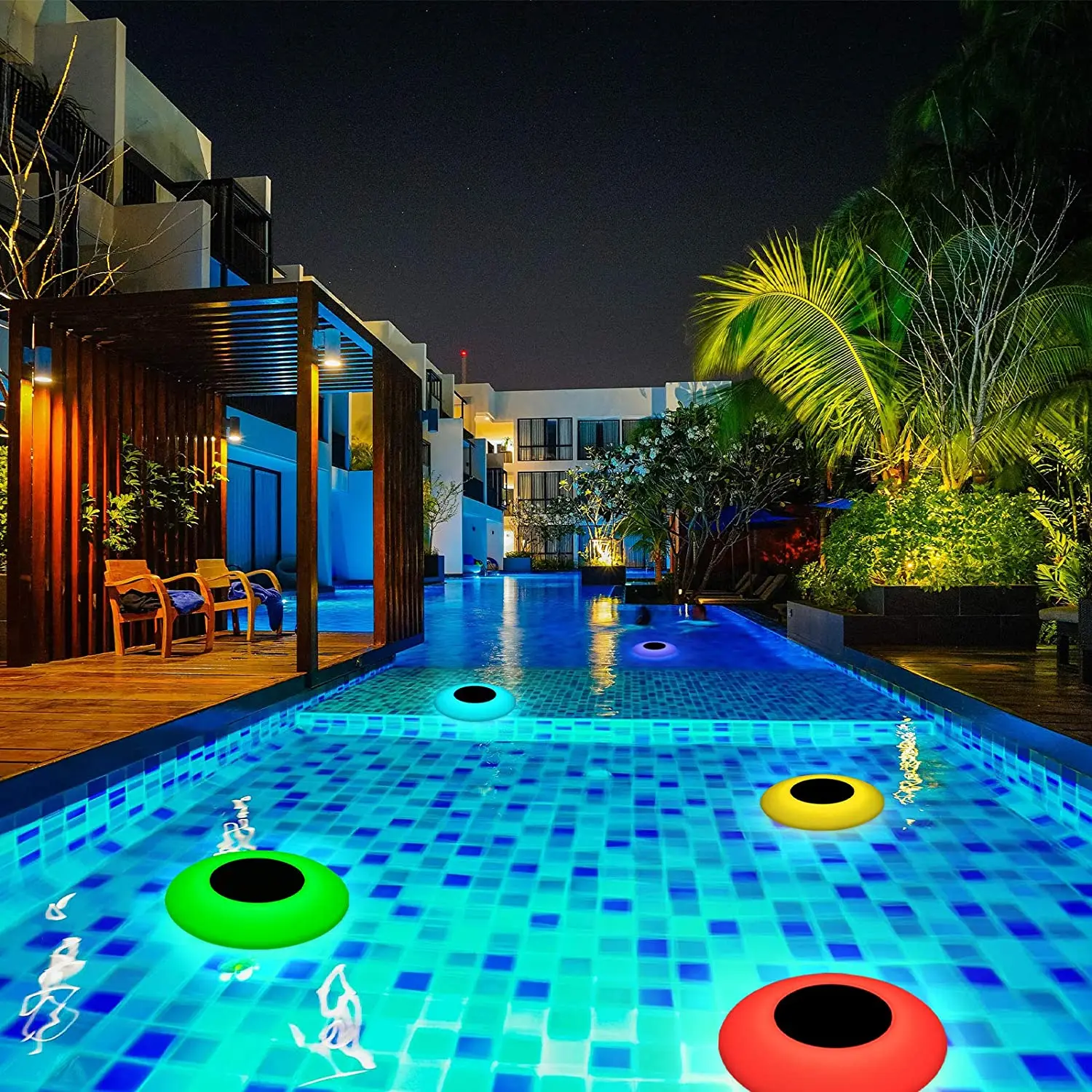 Free Sample Dropshipping OEM Bathtub Rechargeable Wireless Pool Light Waterproof Solar Powered LED Swimming Pool Blue RGB Light