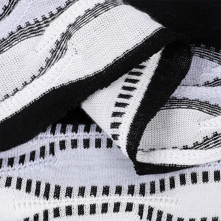 Лидер продаж 65%, текстильная трикотажная футболка с V-образным вырезом, тонированная жаккардовая ткань для вечерних платьев, футболок