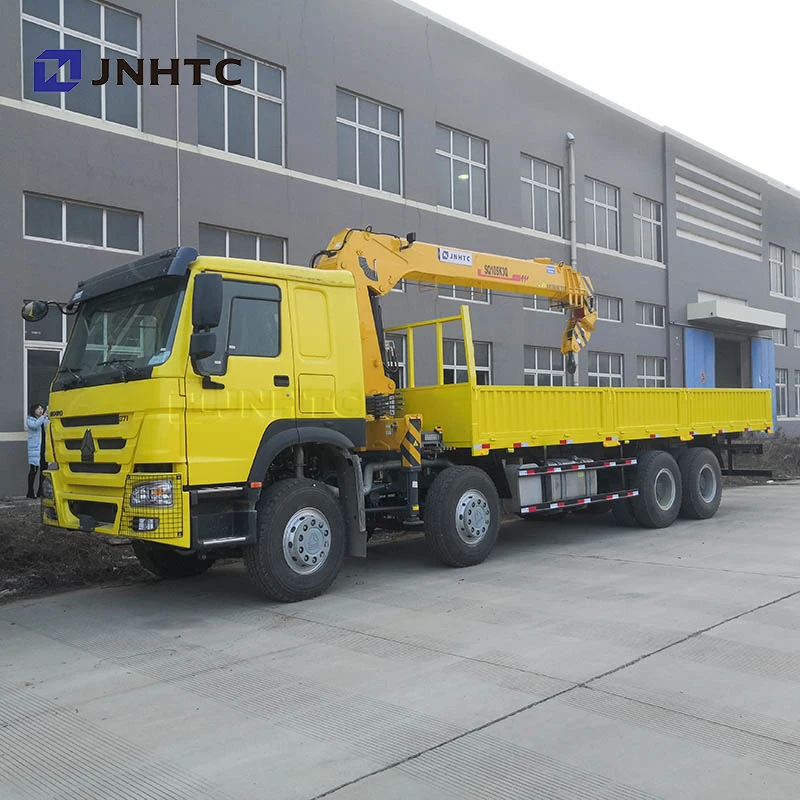2023 Factory On Sale Sinotruk Howo 8x4 371hp Cargo Mounted With Hydraulic Straight Boom Crane Truck