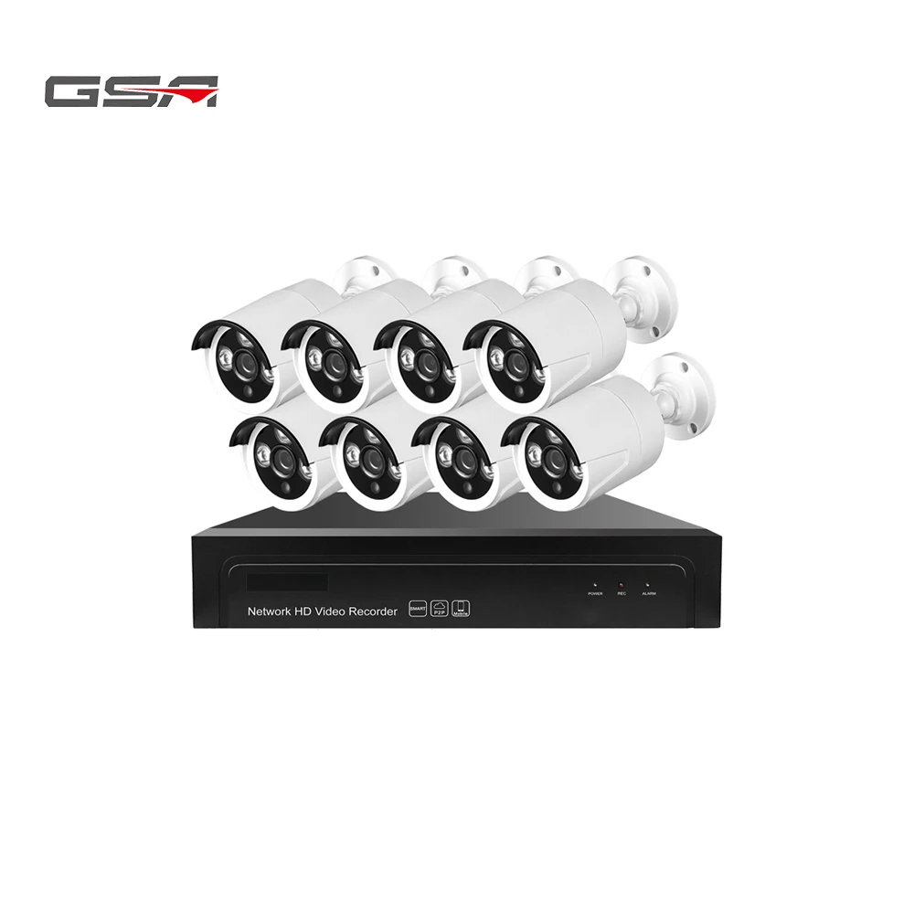 CE FCC ROhs Утвержденный 8ch 5MP HD POE NVR Kit plug and play onvif p2p cctv kit с 8 водонепроницаемыми ip-камерами IP67