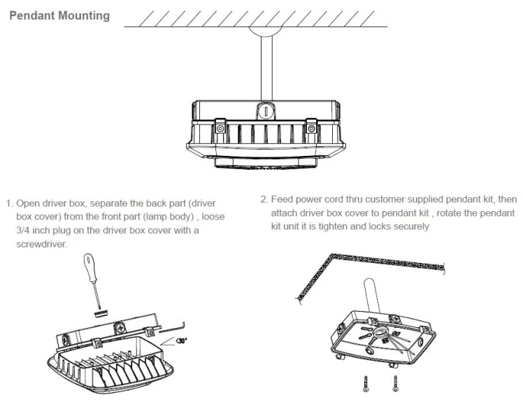 150w LED canopy light parking garage Installation Method Atlas