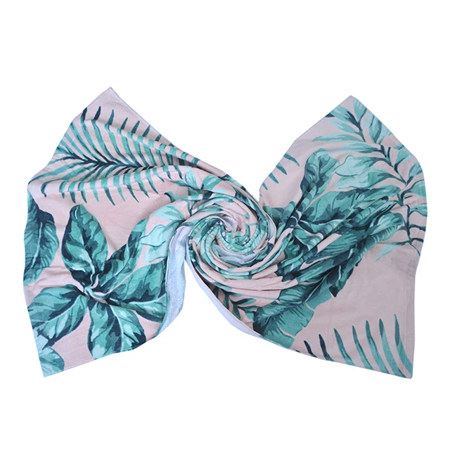 Thickened extra large terry Class A cartoon Banana leaf 160*80cm 300GSM beach ice towel with pockets