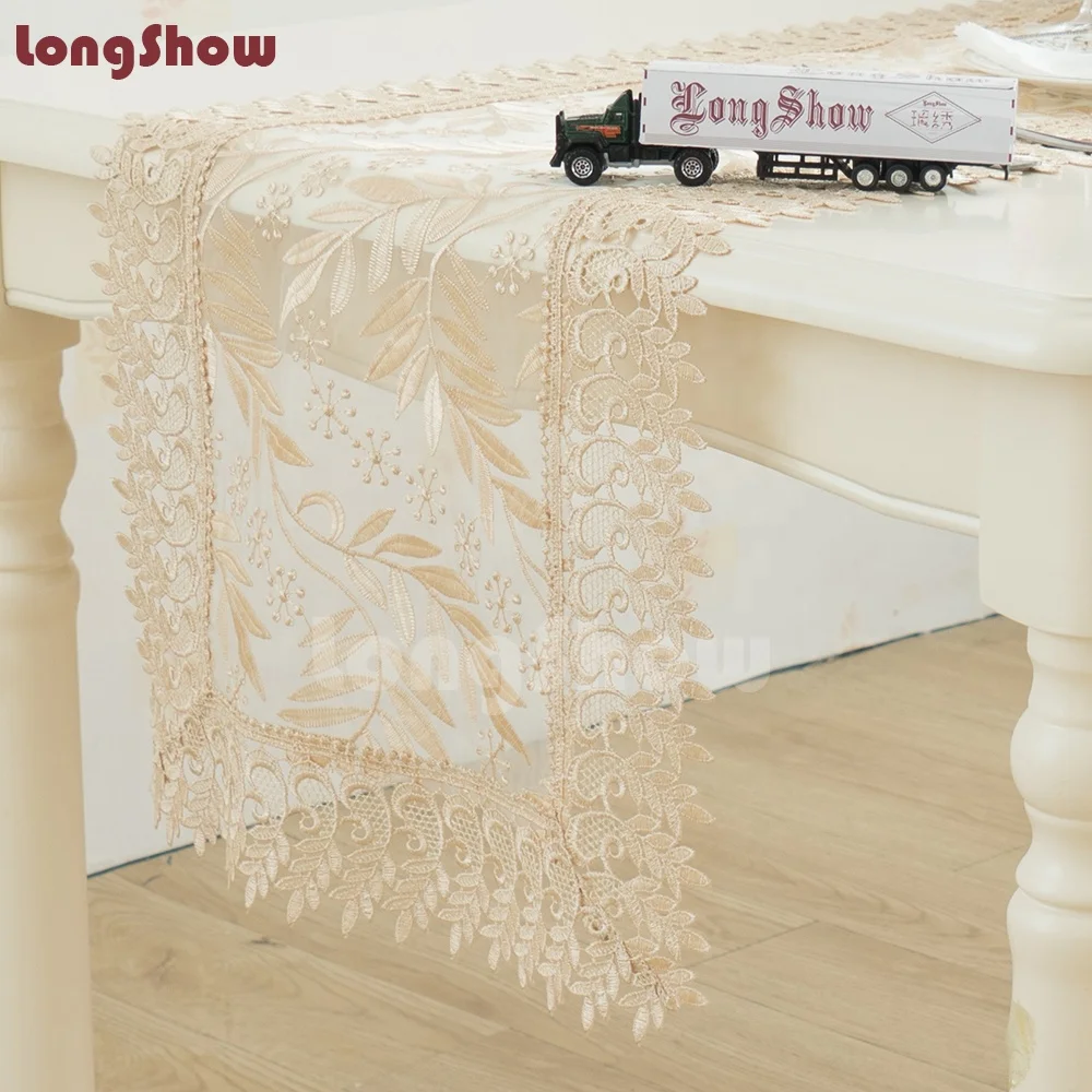  Longshow лидер продаж скатерть из органзы с кружевом и