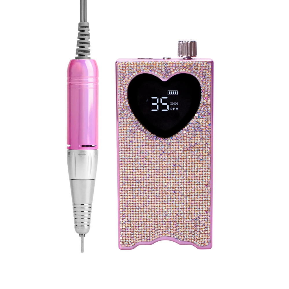 New 35000RPM Nail Drill Manicure Machine Rechargeable Nail Sander With Pause Mode Nails Lathe Gel Cutting Remove Tool