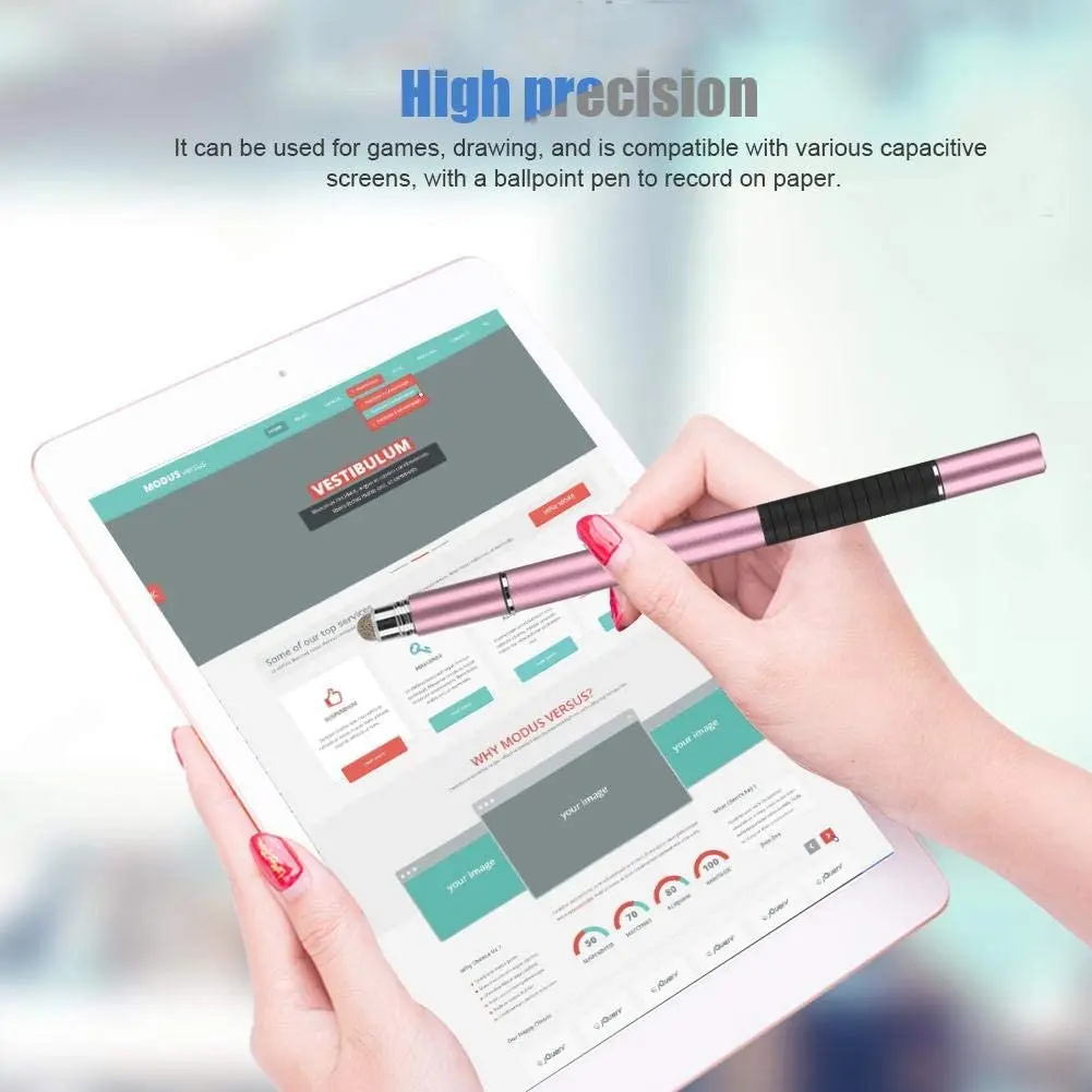 3 in 1 Capacitive Pen High Precision Touch Stylus for Tablet/Mobile Phone Cloth Tip Disc Pen universal for Touch Screen Phone