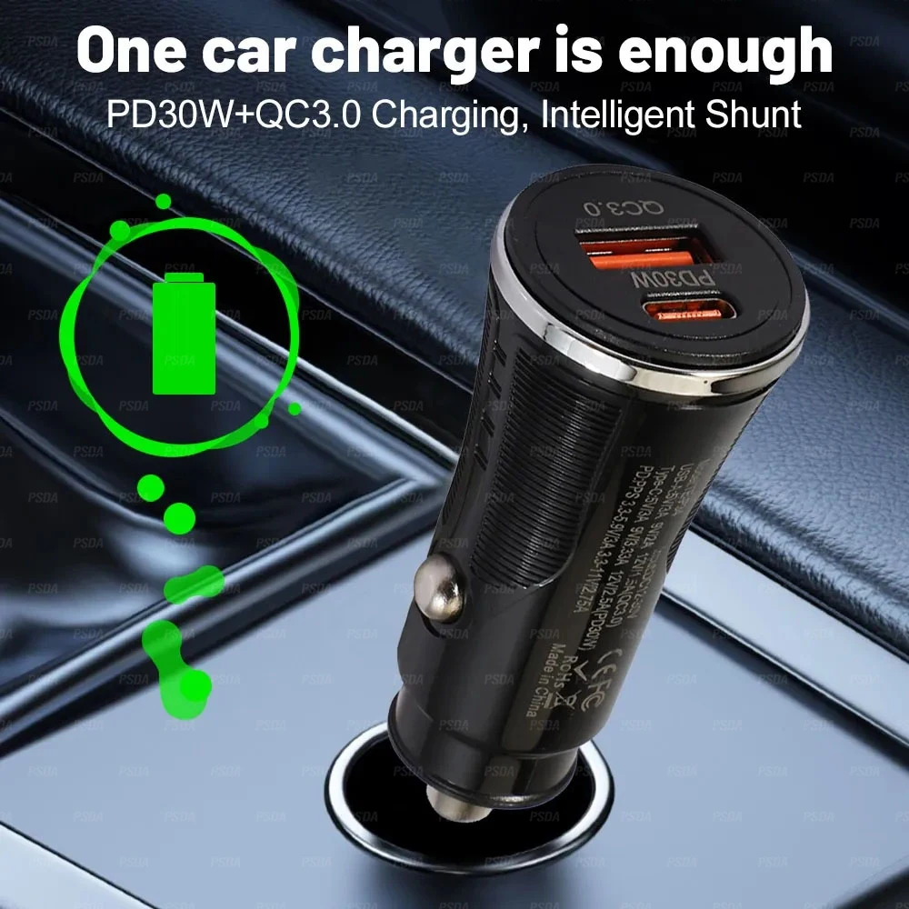 48W PD30W Fast Quick Charger QC3.0 PD USB C Car Chargers Smart Power Adapters For Iphone 16 15 Samsung Tablet PC Android phone