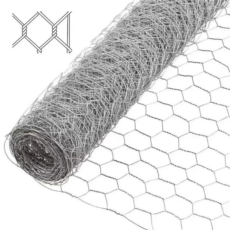 Protecting Fence 0.5mm-3.0mm Diameter PVC Coated Hexagonal Wire Mesh Iron Wire Mesh Galvanized Hexagonal Wire