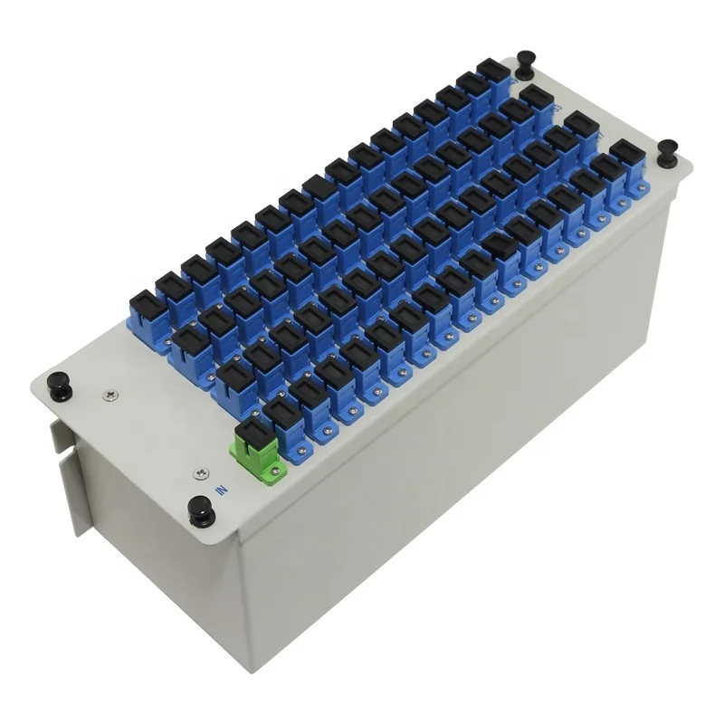 1x64 PLC splitter , tray type optical fiber splitter low insertion loss forFTTH
