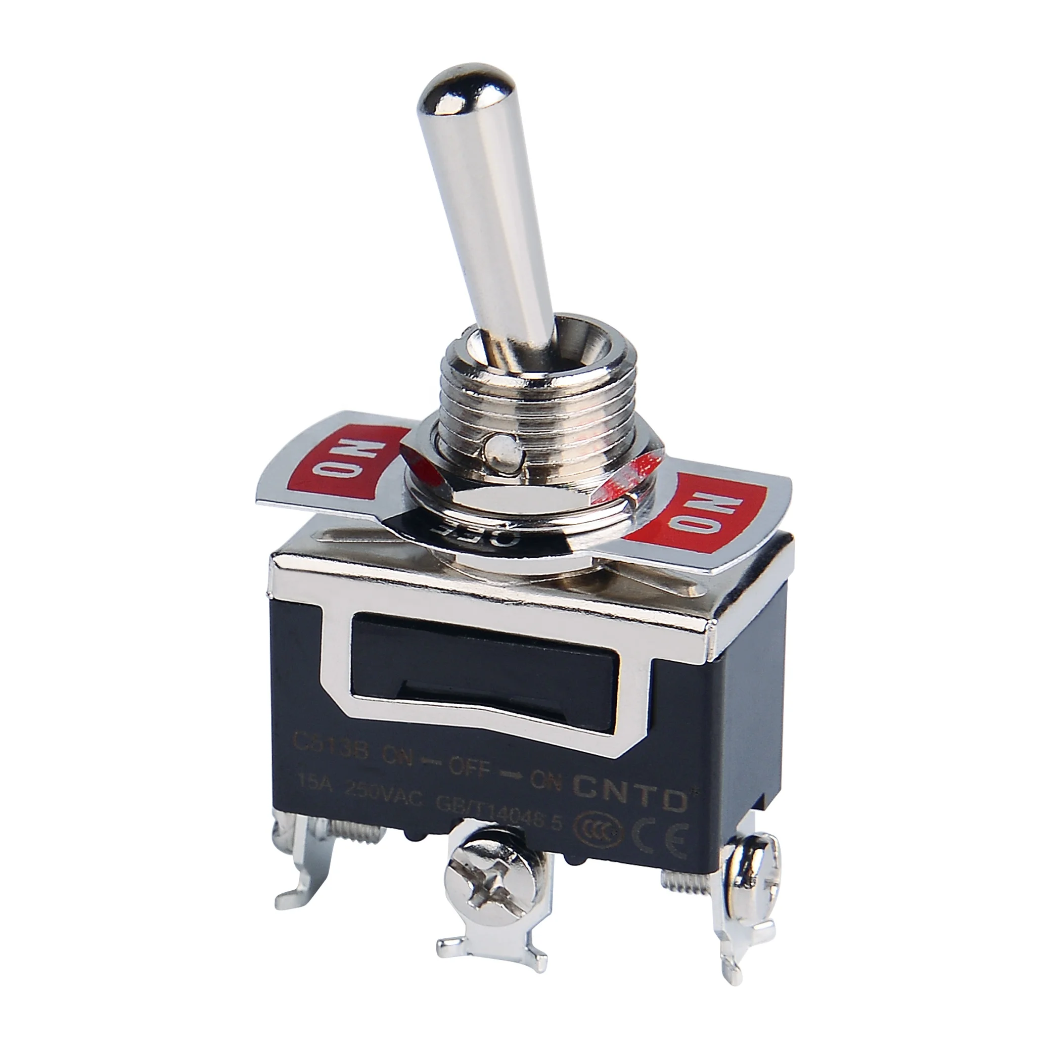 CNTD Single Pole Single Throw Self-locking Tab Terminal C511A 15A 250V ON-OFF Toggle Switch