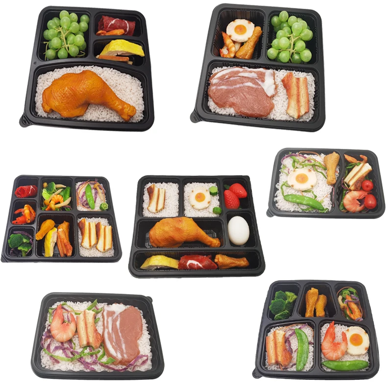 Пластиковый контейнер для еды упаковки 4 отсека