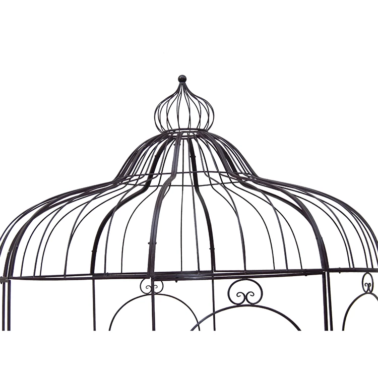 Modern Wrought Iron Metal Flower Arch In Luxury Garden Rustic Brown Metal Outdoor Gazebo