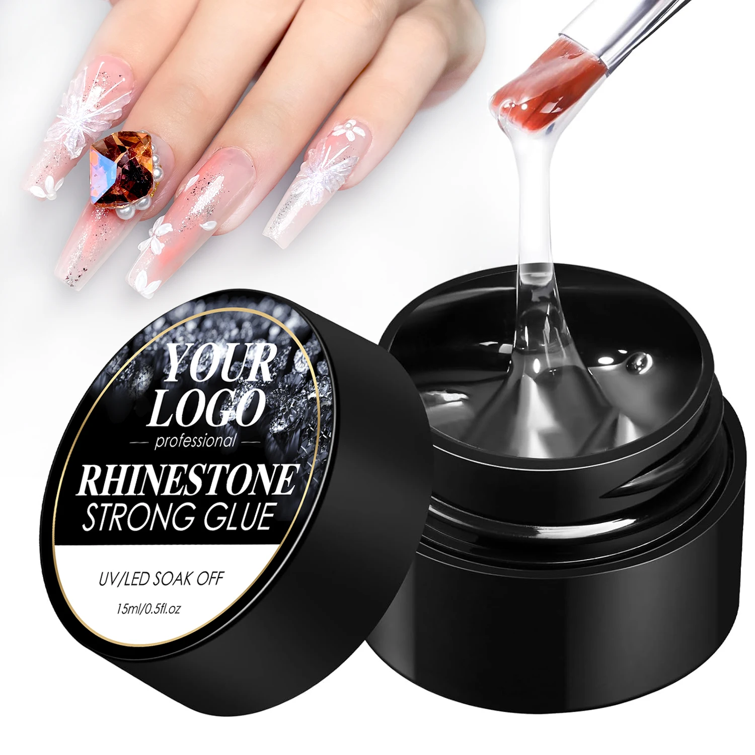 Deroi Strong Jelly Nail Glue High Viscosity Professional Nail Art Product Rhinestone Gel Nail Glue For Painting Design