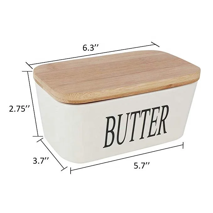 Airtight Porcelain Container Butter Dish Holds Up to 2 Sticks of butter
