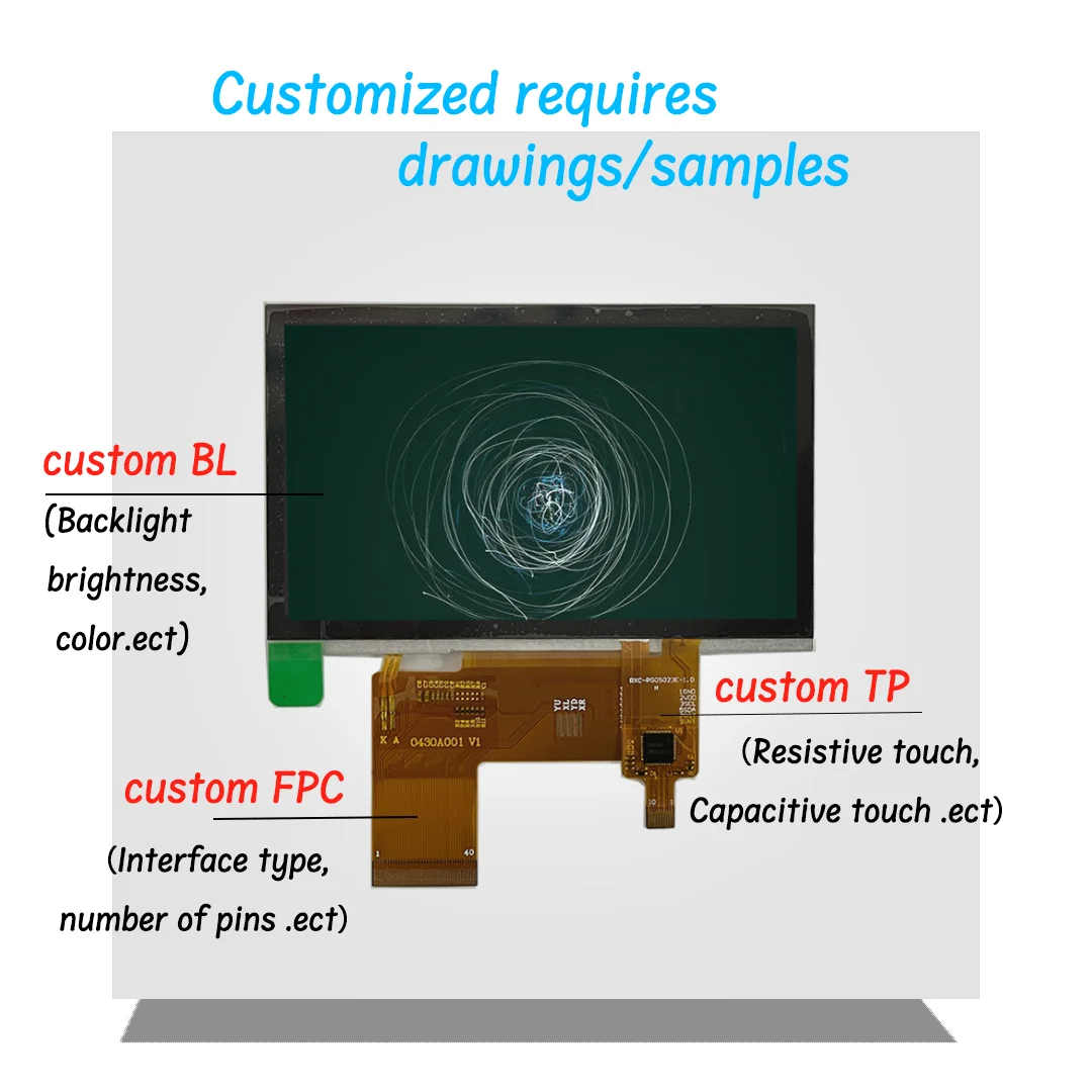 LCD Module 5 inch innolux 400*272 RGB TN ILI6480 Drive IC TFT LCD Display