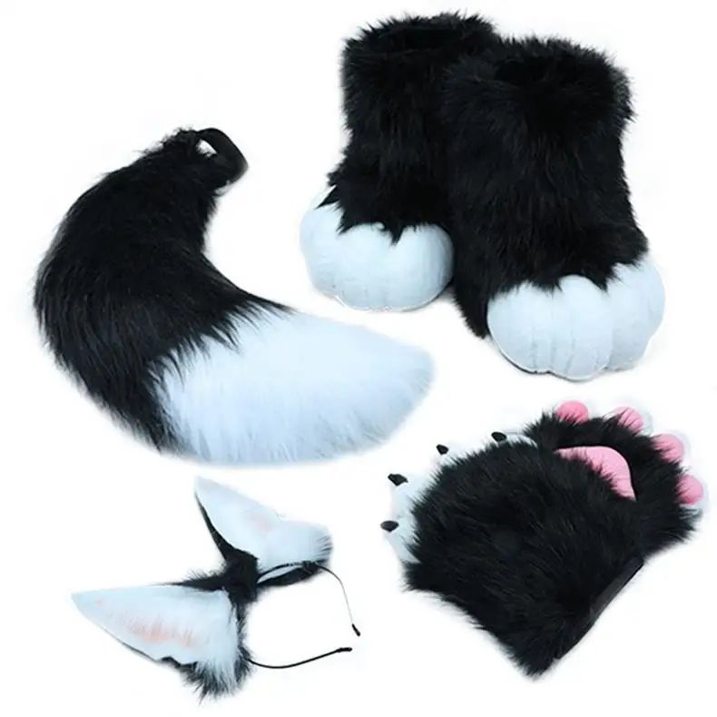 Artificial animal ears tail set hair accessories fursuit assembly headband Comic Expo props headwear