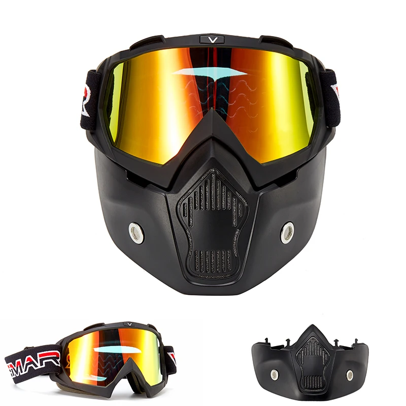 Motorcycle Goggles Outdoor Sports Ski  Riding Retro Face Mask Protective Glasses