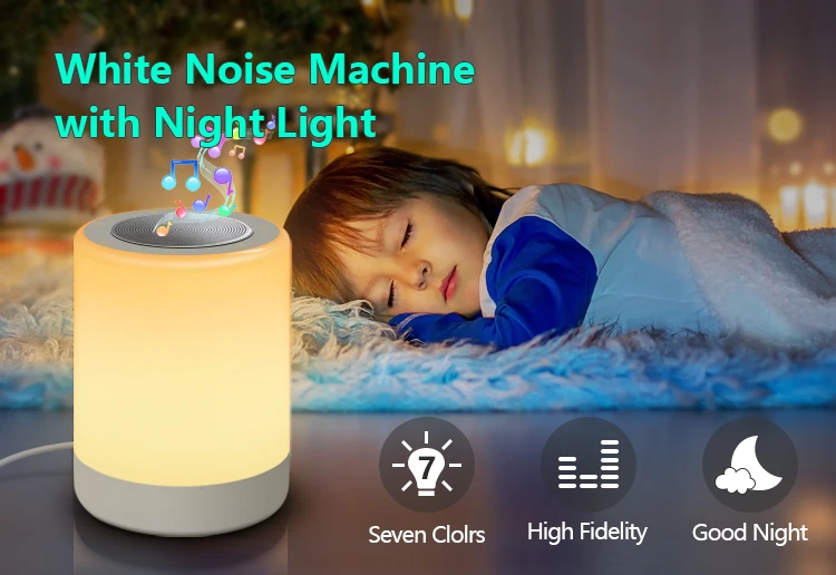 wholesale led touch night lamp white noise machine home sleep theatre system portable night light led white noise sleep machine