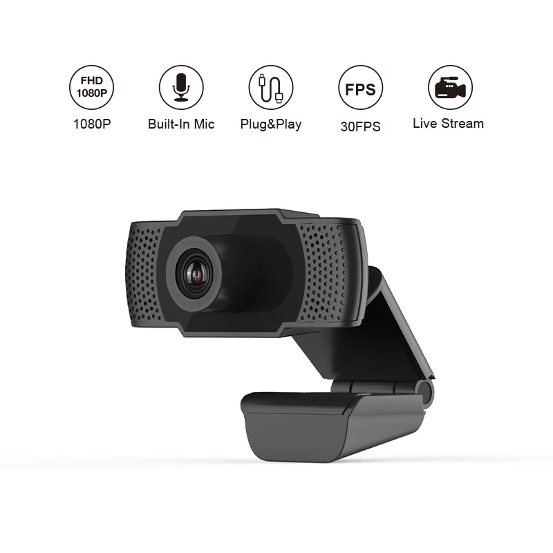 Factory Cheapest webcam for laptop with microphone 1080p Full HD compatible Youtube Facebook