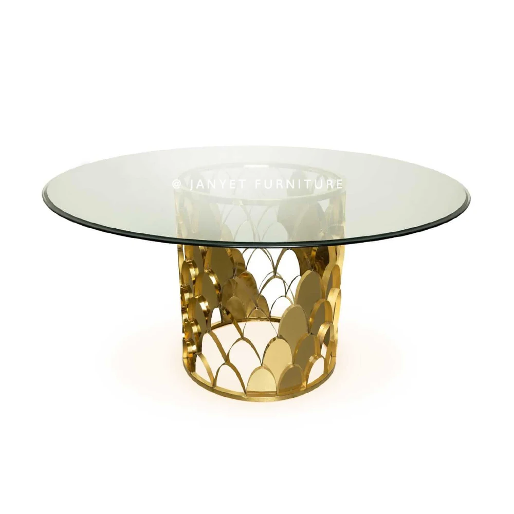 Hot Sale Simple Dining Room Glass Modern Gold Scale Lowes Round Table Top