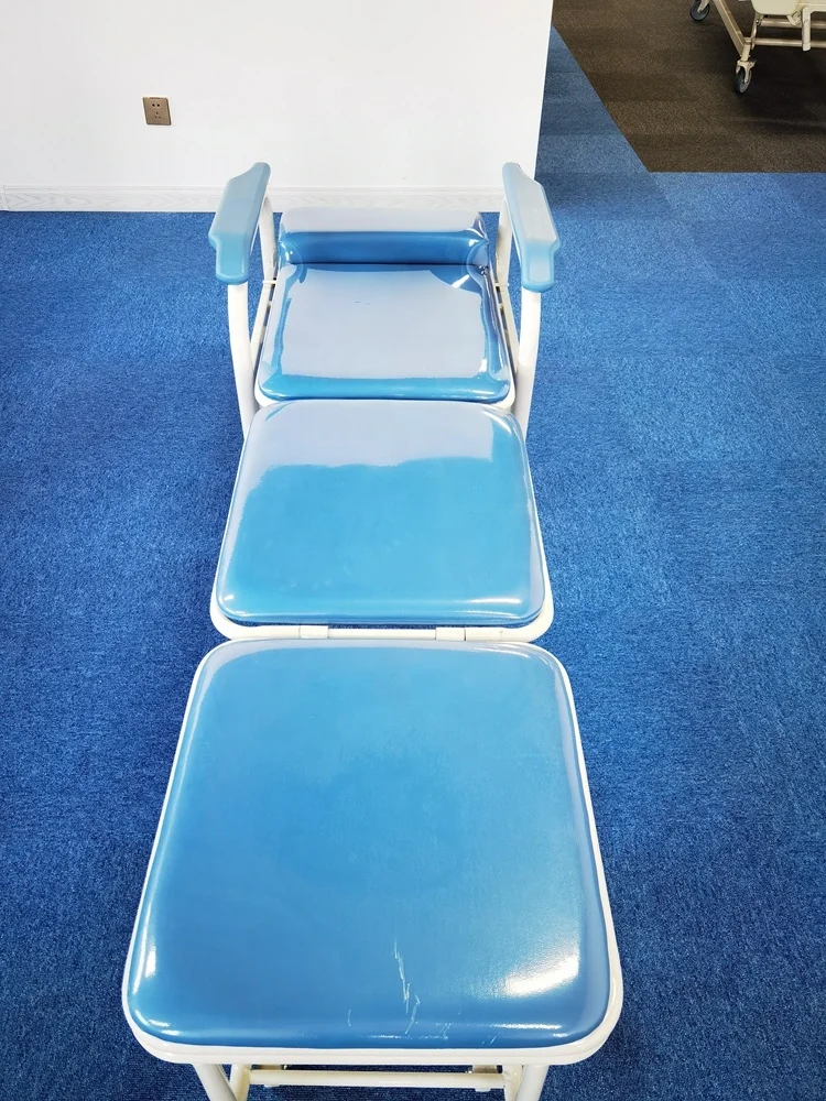 hospital furniture foldable blue color sponge cushion hospital accompany chair