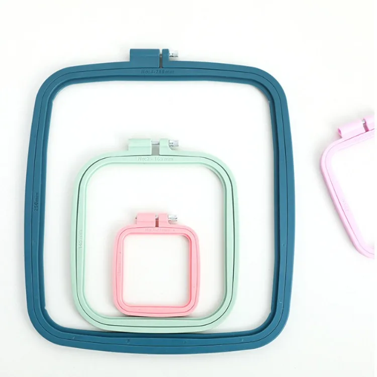 7-25cm Square Cross Stitch Rack Plastic Embroidery Hoop Frame Rings for DIY Cross Stitch Sewing Craft Tools