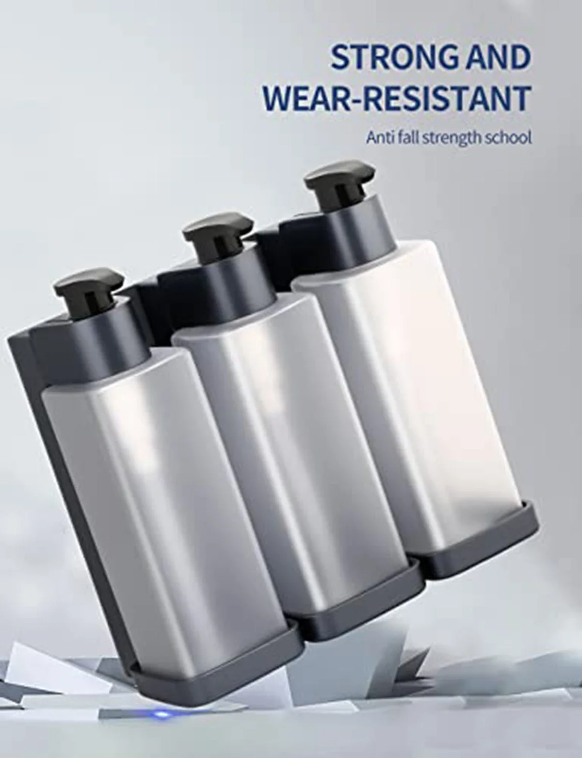 300ML Dispenser for Liquid Soap Shower Gel Hand Wash Dispenser Dish Soap Container Kitchen Bathroom Wall Mount Countertop