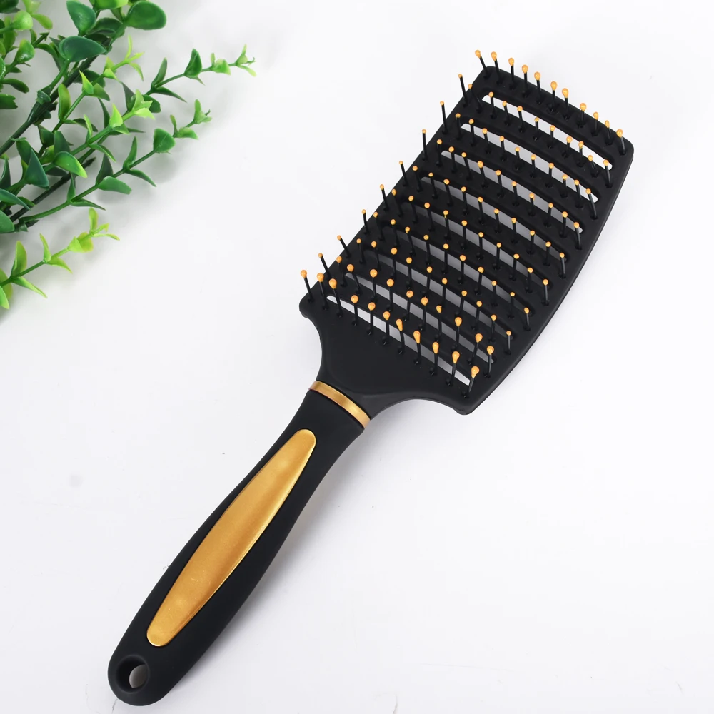Fashional italy styling curved vent hair brush light drying fast curly ladies hair brush