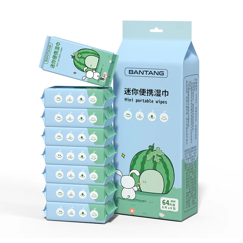 Customized Wholesale Price Brand Cleansing Wipes Mini Package Soft Baby Hand Mouth Cleaning Wet Wipes