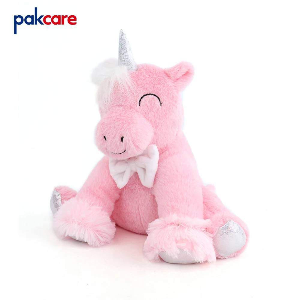 Soft Unicorn Plush Toy Baby Kids Appease Sleeping Pillow Doll Animal Stuffed clay beads heated Toy Birthday Gifts for Children