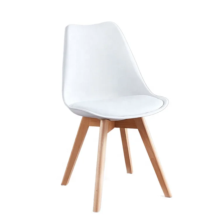 White Dining Chair Modern Office Chair Seat PU White Leather Dining Chairs