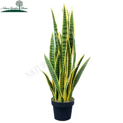 New Arrival Fake Green Plants Desktop Faux Sansevieria for Sale Plastic Artificial Office Plants