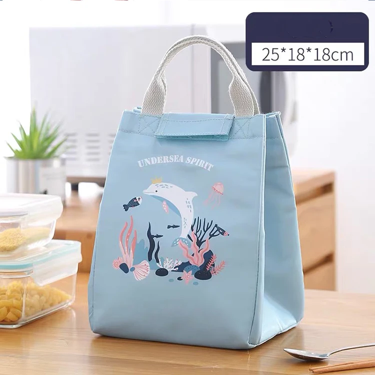 Portable food packing custom logo printing thermal insulated aluminium foil cooler shopping tote insulated food bag