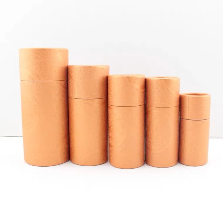 Бумажная коробка-трубка экологически чистые косметические контейнеры картонные трубки биоразлагаемый картонный контейнер из крафт-бумаги упаковка для эфирного масла