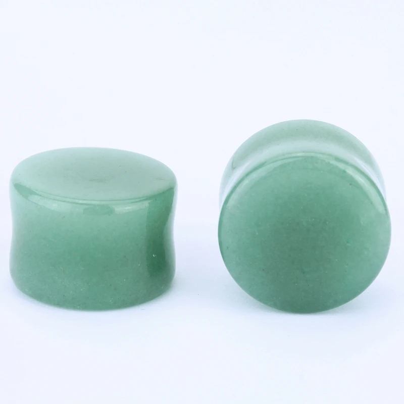 Wholesale Best Quality Natural Stone Green Aventurine Saddle Gauge Plug Fashion Body Jewelry Ear Plugs Earplugs Piercing